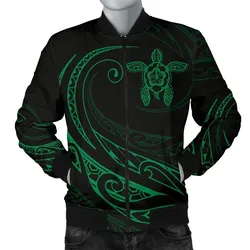 Alohawaii Jacket - Hawaii Turtle Polynesian Menʻs Bomber Jacket - Green - Frida Style - AH J9