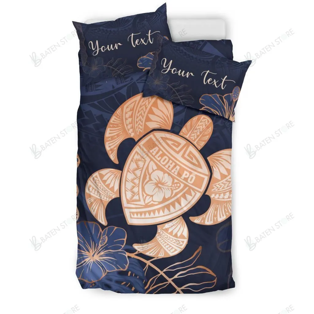 Hawaii Polynesian Aloha Po Turtle Hibiscus Tropical Bedding Set Bedroom Decor