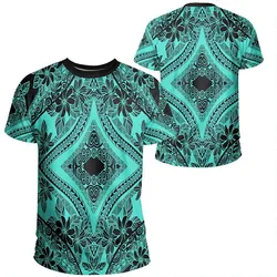 Polynesian Plumeria Mix Turquoise Black T-Shirt