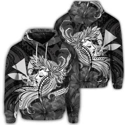 Hawaiian Map Hula Girl Hibiscus Kanaka Polynesian Hoodie - White