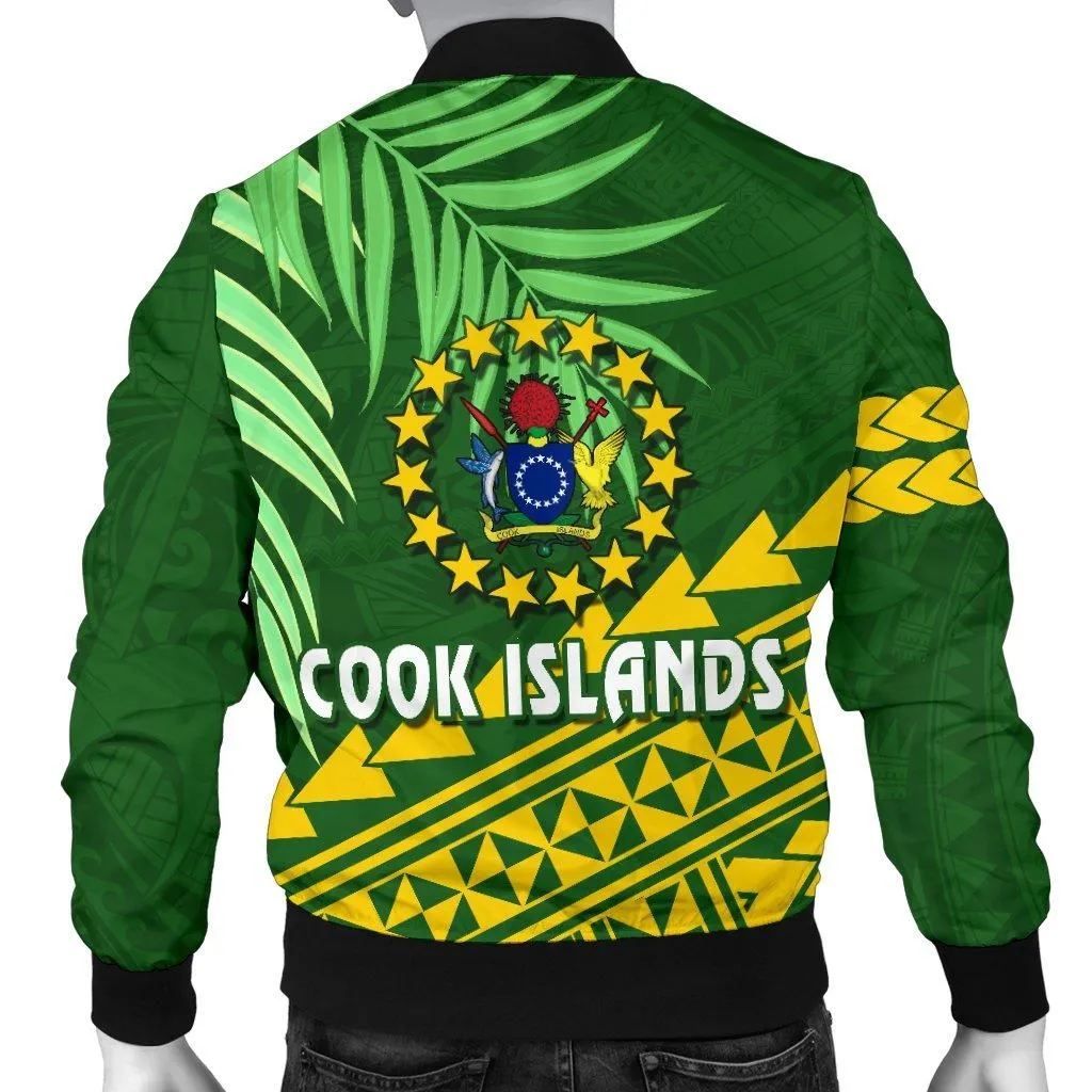 Cook Islands Rugby Men Bomber Jacket Coconut Leaves - The Kukis