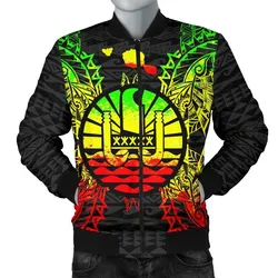French Polynesia Polynesian Mens Bomber Jacket Map Reggae
