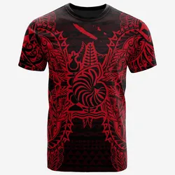 New Caledonia All New Caledonia Coat Of Arms Map Polynesian Tattoo Red Unisex 3D T-Shirt All Over Print ONCJX