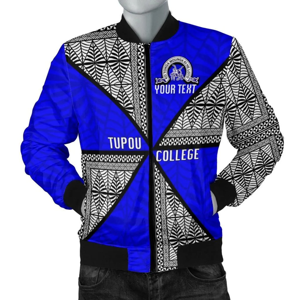 (Custom Personalised) Tonga Tupou College Bomber Jacket - Tongan Patterns - LT20