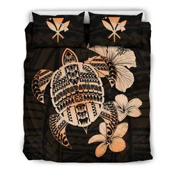 Hawaiian Kanaka Hibiscus Plumeria Mix Polynesian Turtle Fp Bedding Set Bevryr