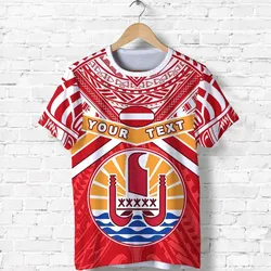 (Custom Personalised) Tahiti Rugby T shirt Polynesian Coat Of Arms and Flag