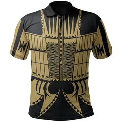 Warrior Yap Tattoo Polo Shirt Gold
