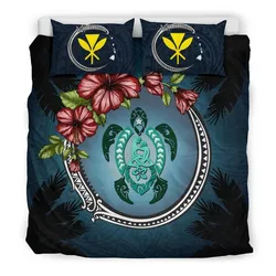 Polynesian Kanaka Maoli (Hawaiian) Polynesian Ohana Turtle Hibiscus Mother Son A Bedding Set Camlidt