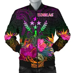 Kosrae Men's Bomber Jacket - Summer Hibiscus - BN15
