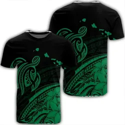 Alohawaii Tee - Hawaii Turtle Polynesian Map Plumeria T-Shirt Green - AH - JR
