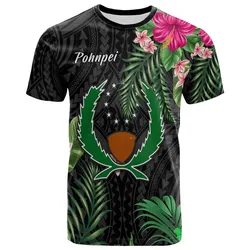 Pohnpei Micronesia T Shirt Tropical Flowers LT13