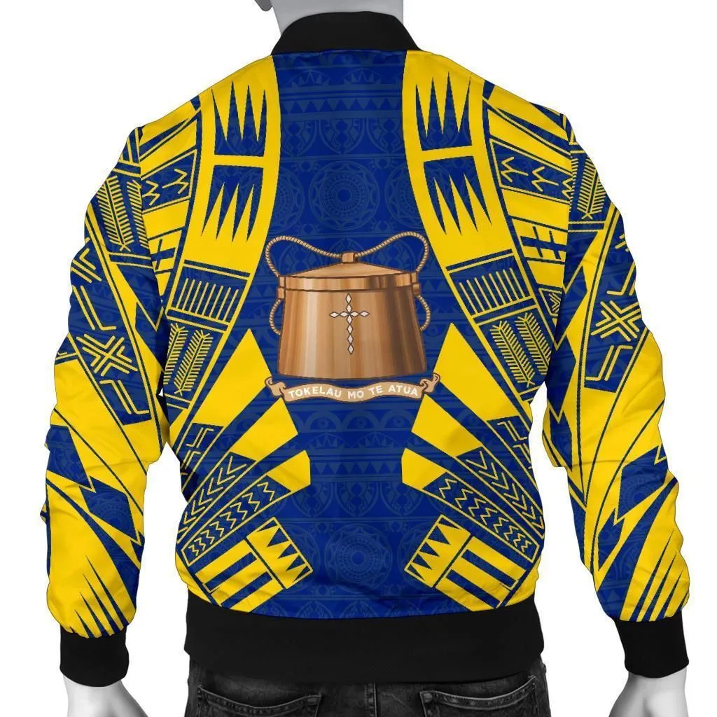 Tokelau Men Bomber Jackets - Polynesian Tattoo Flag