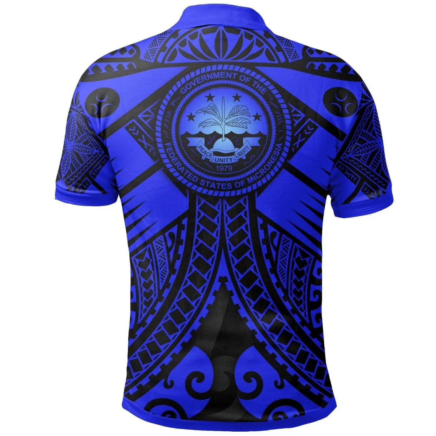 Fsm Custom Personalised Polo Shirt - Blue Seal with Polynesian Tattoo