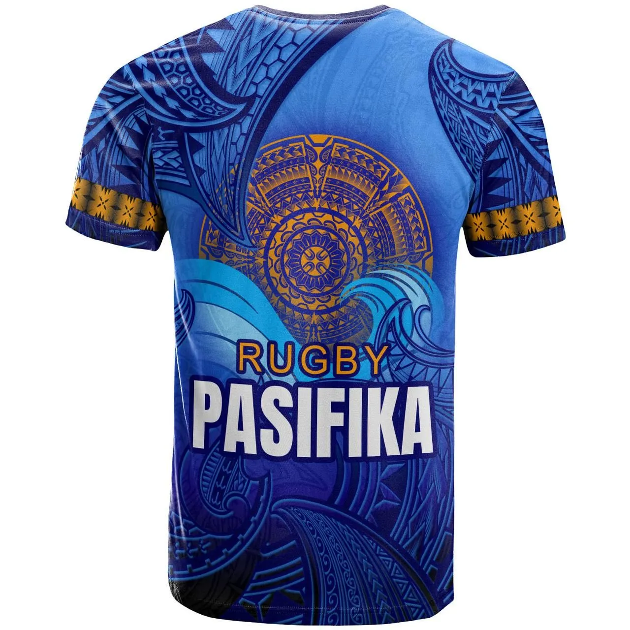 Pasifika Rugby T-shirt - Custom Pasifika Polynesian Waves T-shirt