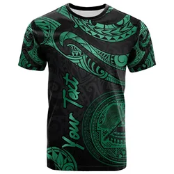 American Samoa Polynesian Custom Personalised T-Shirt - Poly Tattoo Green Version