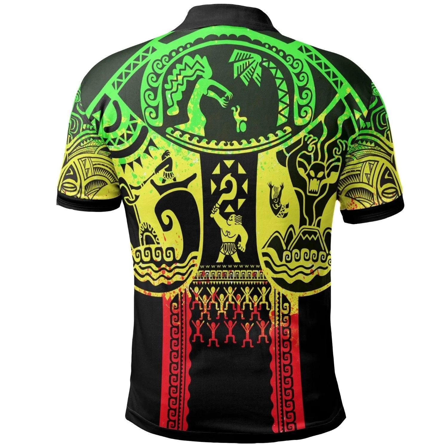 Polynesian Polo Shirt - Polynesian Patterns Maui Tattoo (Reggae)
