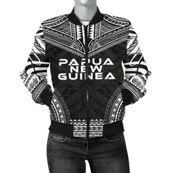 Papua New Guinea Polynesian Chief Women'S Bomber Jacket - Black Version - Bn10