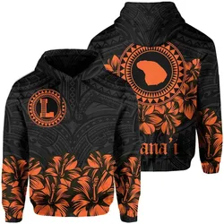 Alohawaii Hoodie - Lanai Map Hibiscus Polynesian Hoodie - Lithe Style - AH - JA