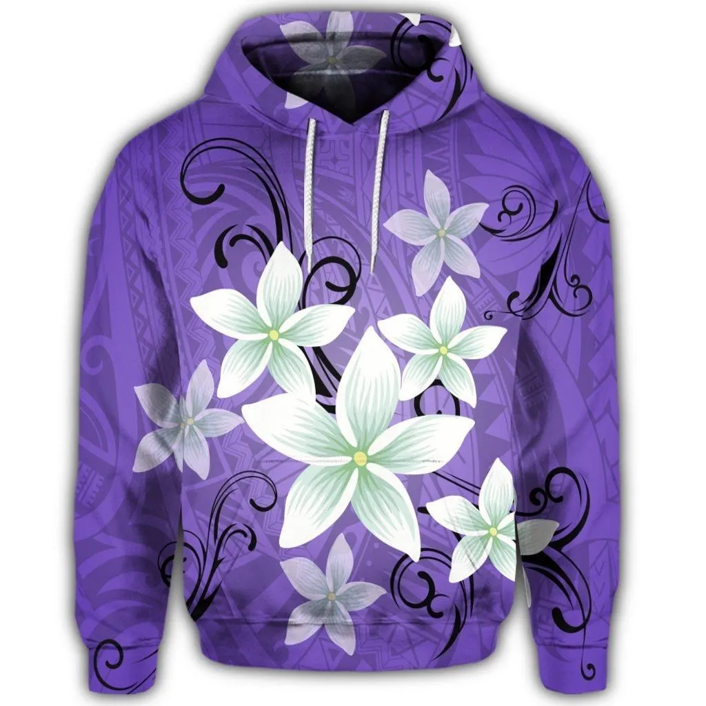 Hawaiian Plumeria Polynesian Hoodie - Purple