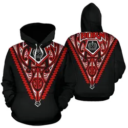 Born Samoa Hoodie - Samoa Coat Of Arms Polynesian Tattoo K5 Red