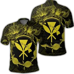 Alohawaii Shirt - Hawaii Kanaka Turtle Hibiscus Polynesian Polo Shirt - Anthea Style Yellow - AH - J4R