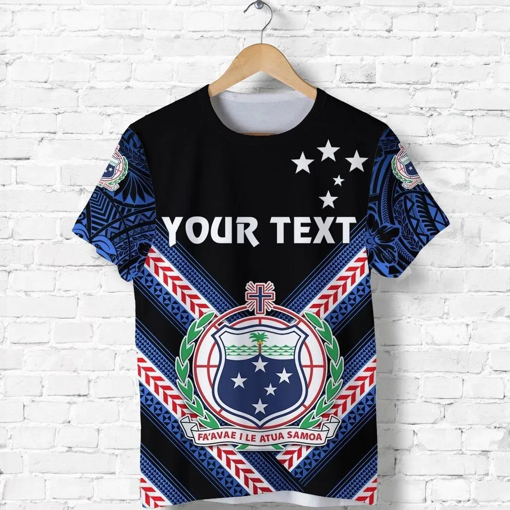 (Custom Personalised) Manu Samoa Rugby T Shirt Creative Style - Black