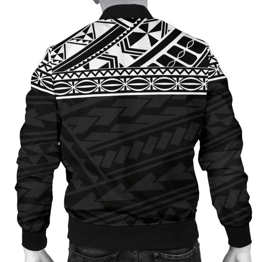 Polynesian Custom Personalised Mens Bomber Jacket - Black Style