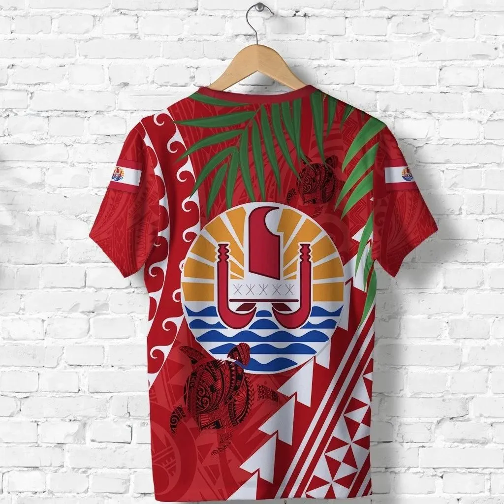 Tahiti Rugby T Shirt Coconut Leaves K13