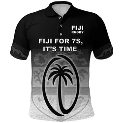 Fiji Rugby Polo Shirt - Fiji For 7s, Its Time - LT20