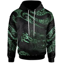 Fiji Polynesian Hoodie - Poly Tattoo Green Version