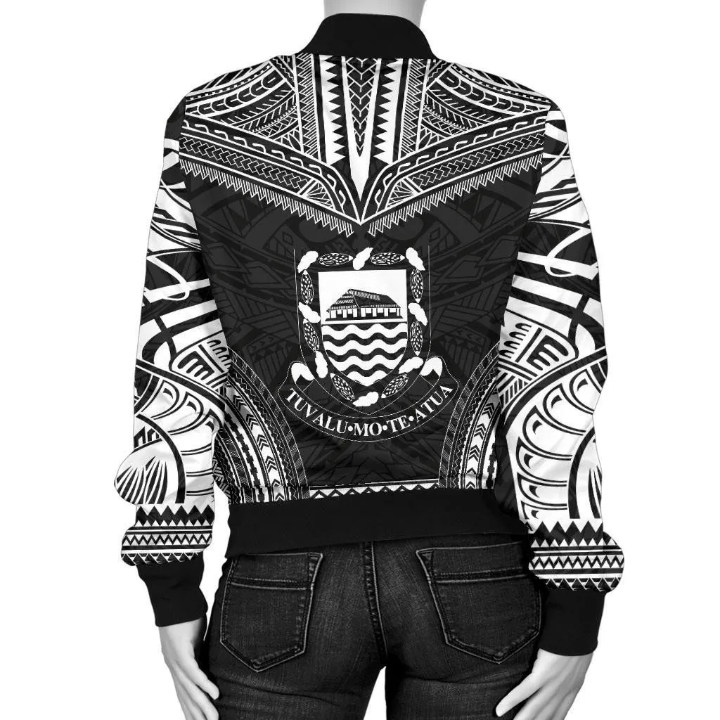 FamilyGater Jacket - Bomber Jacket Tuvalu Polynesian Chief - Black Version - Bn10