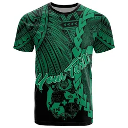 Tonga Polynesian Custom Personalised T shirt - Tribal Wave Tattoo Green