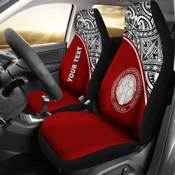 Northern Mariana Islands Custom Personalised Car Seat Covers - C N M I Seal Polynesian Red Curve