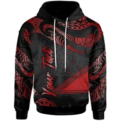Tokelau Polynesian Custom Personalised Hoodie - Poly Tattoo Red Version