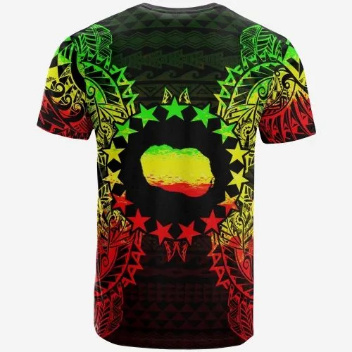 Cook Islands Polynesian All T Shirt - Cook Islands Flag Map Polynesian Tattoo Reggae