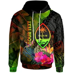 Guam Polynesian Personalised Hoodie -  Hibiscus and Banana Leaves