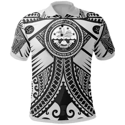 FSM Polo Shirts - White Seal with Polynesian Tattoo