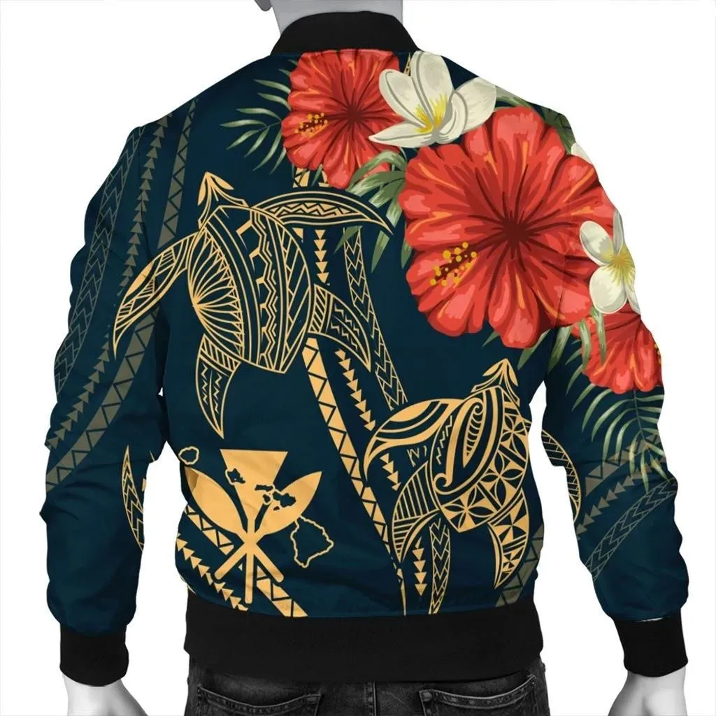 Alohawaii Jacket - Hawaii Polynesian Turtle Hibiscus Bomber Jacket - Nolan Style - AH - J4R