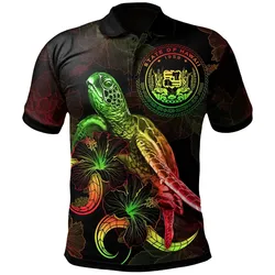 Alohawaii Shirt - Polo Shirt Hawaii Polynesian - Turtle With Blooming Hibiscus Reggae - BN22