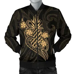 Polynesian Men's Bomber Jacket - Gold Pineapple - BN12