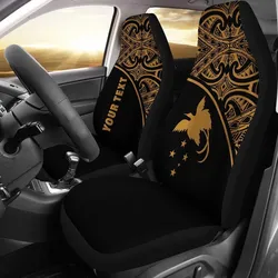 Papua New Guinea Custom Personalised Car Seat Covers - Papua New Guinea FLag Polynesian Gold Curve