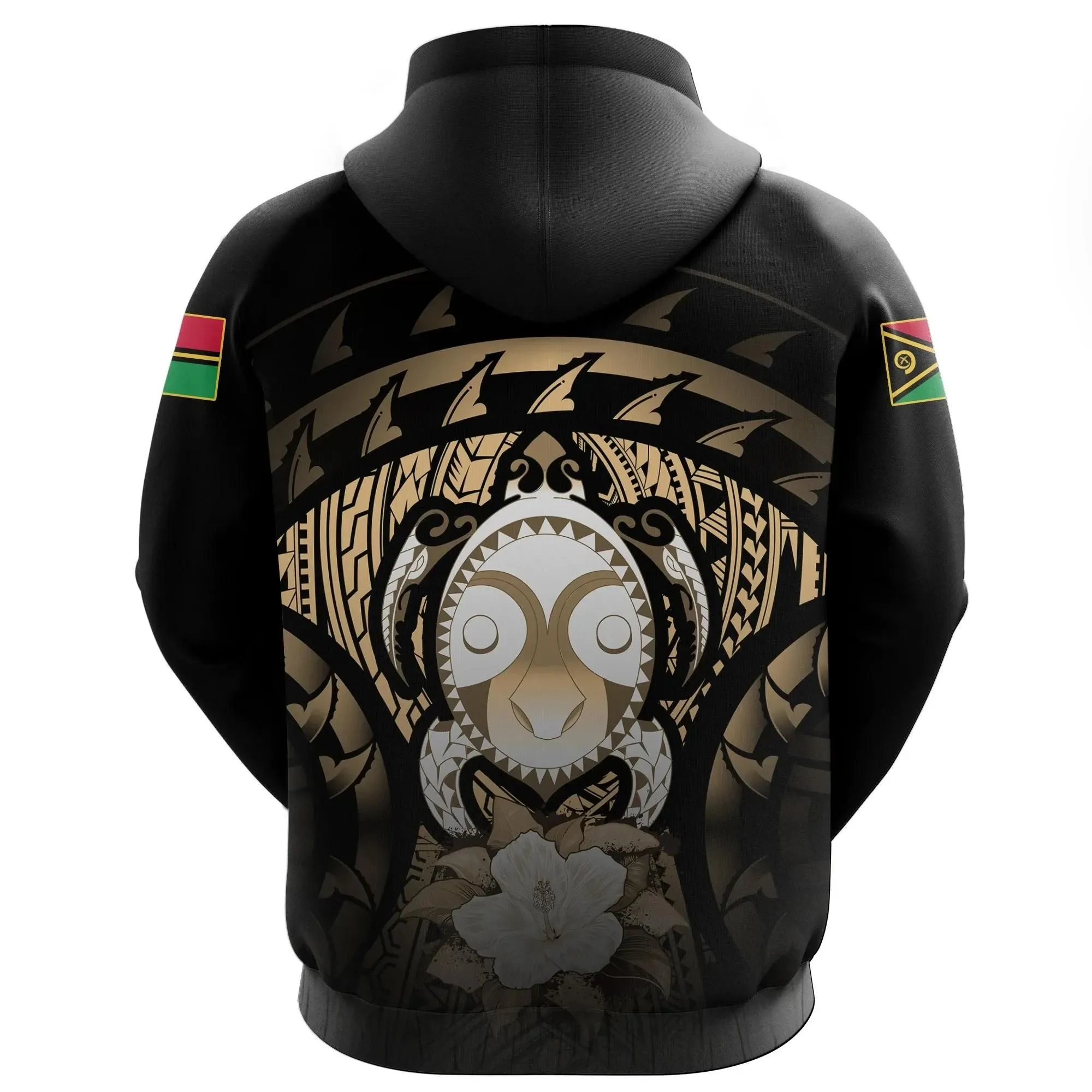 Vanuatu Turtle Hibiscus Pullover Hoodie (Gold) A02