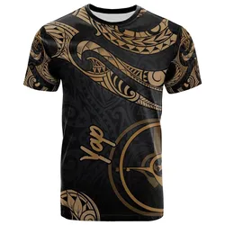 Yap Micronesia T shirt - Poly Tattoo Gold Version
