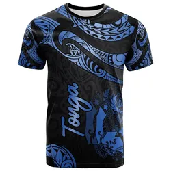 Tonga Polynesian T shirt - Poly Tattoo Blue Version
