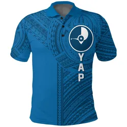 (Custom Personalised) FSM Yap Micronesian Pattern Polo Shirt Tattoo Style LT7