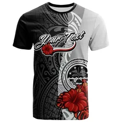 Federated States of Micronesia Personalised Custom T-Shirt - Coat Of Arm With Hibiscus White - BN12