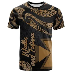 Wallis And Futuna Polynesian T-Shirt - Poly Tattoo Gold Version