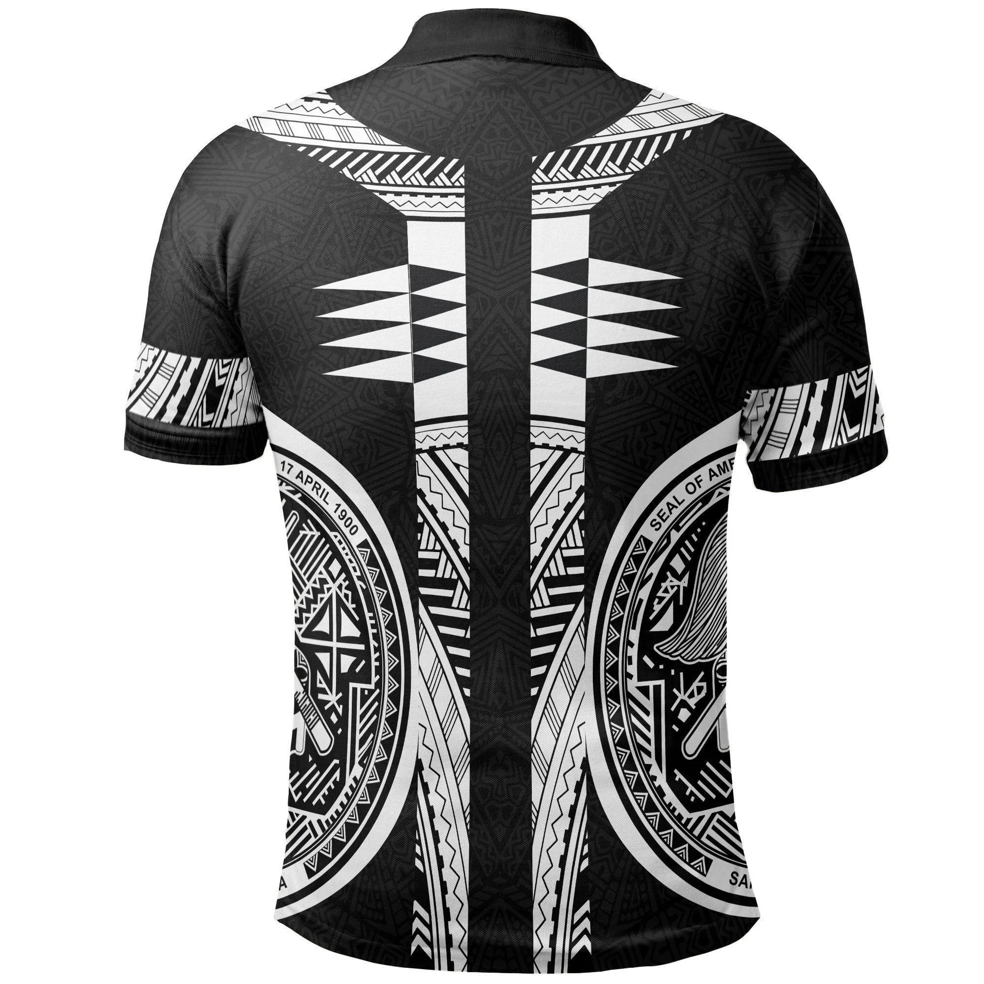 American Samoa Polo Shirt - American Samoa Seal Armor Tattoo Black