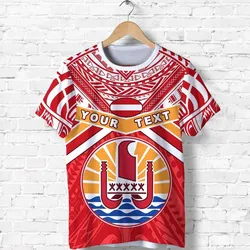 (Custom Personalised) Tahiti Rugby T Shirt Polynesian Coat Of Arms And Flag