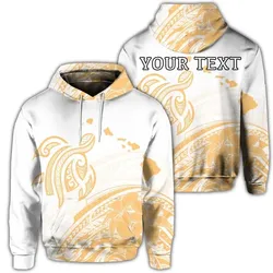 Alohawaii Hoodie - (Personalised) Hawaii Turtle Polynesian Map Plumeria White Background Hoodie - AH - JR